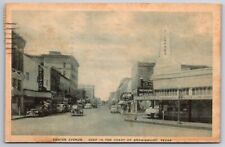 Brownwood Texas~Center Avenue~Gilmore's Drug Store~Waisman's~Cafe~1947 B&W PC picture