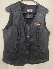 Harley-Davidso Black Genuine Leather Chapter Patches On Back Size L picture
