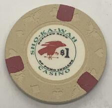 Sho-Ka-Wah Casino $1 Chip Hopland California Pomo Indians - Cream TBird Mold picture