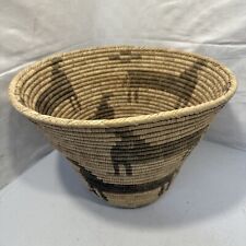 Vintage Native American Indian Pictoral Olla Basket 10 Inches Tall 14” Wide picture