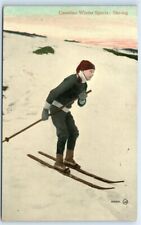 Postcard Canadian Winter Sports, Skiing 1911 G108 picture