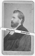 Bowery New York Rabbi or Minister CDV photo 1870s German? Glasses beard holy man picture