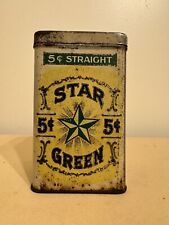 Antique Early Star Green Cigar Tin Tobacco Ohio RARE General Store Advertising picture