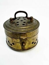 Vitg Brass Jewelry Cricket Incense Tea Box Oval Latch Trinket 1920’s india picture