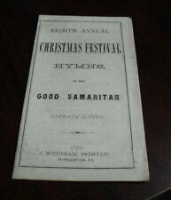 Vintage 1876 Booklet Eight Annual Christmas Festival Hymns Good Samaritan School picture