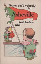 Asheville, NC: Pennant w/ Comic Kids - Vintage North Carolina Postcard picture