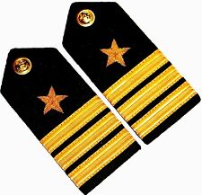 NEW PAIR BRAND NEW US NAVY OFFICER HARD Shoulder Boards COMMANDER Rank FAST SHIP picture