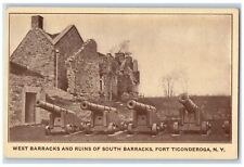 c1905 West Barracks Ruins South Barracks Fort Ticonderoga New York NY Postcard picture