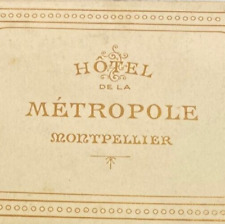 Antique 1900s Hotel De La Metropole Restaurant Menu Montpellier France picture