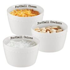 Ceramic Chili Condiment Set Football Themed Serveware 4.5