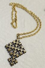 Vintage Terra Sancta Guild Israel Cross Pendant on chain picture
