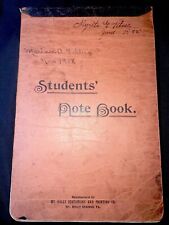 FLOSSIE LANES MARRIAGE antique 1895 Students NOTEBOOK Journal CLIPPINGS picture