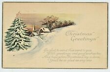 Vintage Christmas Postcard Lovely Village Scene c.1915 P1 BN3 DeValls Bluff picture