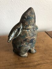 Moon Gazing Rabbit Patinated Cast Bronze or Iron Made In Japan 6” picture