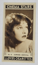1937 LLOYD & SONS CINEMA STARS MATTE FINISH #4 CORINNE GRIFFITH picture