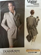 Vogue American Designer Pattern 1960 Long Jacket Blazer Donna Karan Sz6-10 Uncut picture