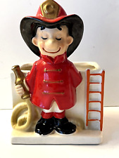 Vintage Inarco Fireman Planter Made In USA Fire Fighter Ceramic picture