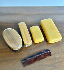 Vintage Men's Grooming Travel Toiletry Brushes Soap Holders Comb lot of 5 picture