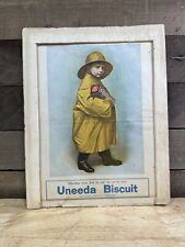 Antique Uneeda Biscuit National Biscuit Company Advertisement Rain Coat Boy picture