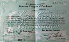 Great Lakes Fleet Shipping Lake Carriers Association Seaman's Certificate 1937 picture