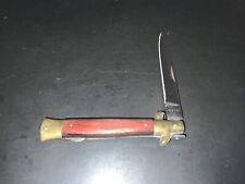 Vintage Rostfrei Stilletto Wood Handles Brass Bolsters & Liners Pocket Knife picture