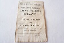 1930 GWR Instructions When Working over LMS Line Railway Working Timetable  picture