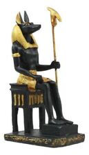 Egyptian God Of Afterlife Anubis On Throne Dollhouse Miniature Figurine picture