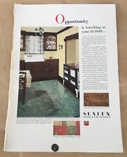 Sealex linoleum flooring print ad 1932 vintage 1930s art home decor illustration picture