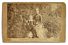 Antique Cabinet Card Photo Young Mother & Child at Peninsular Park Newmarket Ont picture