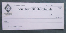 ALVORD, IA. - Bank Check - Valley State Bank - 19-- picture