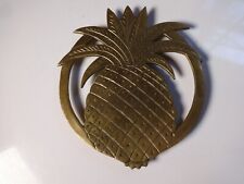 Vintage Solid Brass Pineapple Trivet Hot Plate by Omnibus Taiwan picture