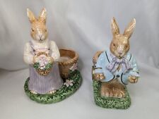 Avon Springtime Collection Rabbit Tealight Holders Lot of 2 2002 picture