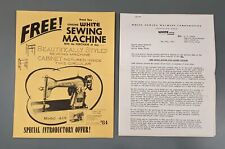 VTG 1961 White Sewing Machine Ad, Model 619 + Dealer Memo picture