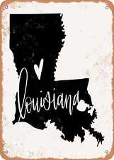 Metal Sign - Louisiana Heart - Vintage Rusty Look picture