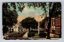 Westerly RI-Rhode Island, East Broad Street, Advertising, Vintage Postcard picture