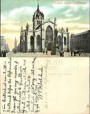 St Giles Cathedral Edinburgh Scotland horses old postcard ca 1910 picture