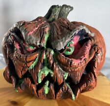 Vintage 10x9” scary green goo light up jack-o’-lantern pumpkin display Tote4 picture