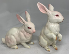 2 Vintage LEFTON Japan H880 Porcelain Bunny Rabbit Easter Figurines 4.5