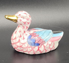 Herend Baby Duck FIGURINE ***BRAND NEW*** RASPBERRY FISHNET VHP 15519 picture