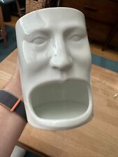 BIA Cordon Bleu Open Mouth Face Mug w Cookie Teabag Cracker Holder White Ceramic picture