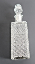 Vintage Diamond Cut Glass Decanter Bar Wine Bottle W/ Stopper Very Nice picture