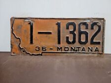 1936 Montana License Plate Tag Original. picture