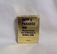 Vintage Rapp's Paradise Inn Restaurant Matchbook Ansonia CT Advertising Full picture