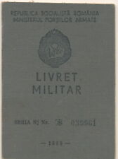 Romania Military Service Record ID Card WW2 Major Veteran  picture