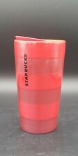 Starbucks 12 oz Aurora Red Stripe CeramicTumbler Cup BZC 21 with Lid 2021 EUC picture
