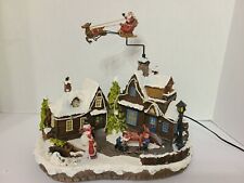 Holiday Living Christmas Village w/ Flying Reindeer & Santa. Music,Lights *READ* picture