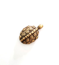 Gold Turtle Tortoise Figurine Thai Amulet Pocket Home Decor Collect Brass Tiny picture