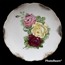 Antique K.T. & K. Co. Semi-Vitreous Porcelain Plate Medium Floral/Gold picture