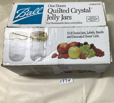 Vintage Lot of 12 Case Ball Quilted Crystal Jelly Jars - 8oz w/New Lids -1774 picture