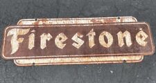 Vintage Original Firestone Tire Sign Gas Oil Soda Farm Feed Seed Tractor Case IH picture